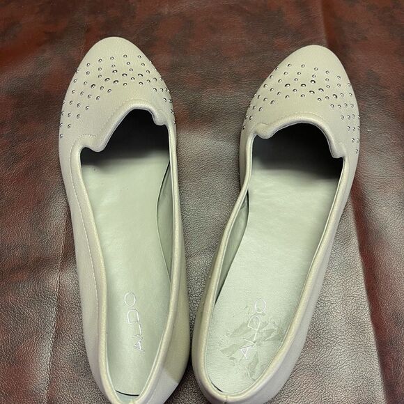 Aldo gray loafers flats with silver studs, size 11 - Picture 3 of 11